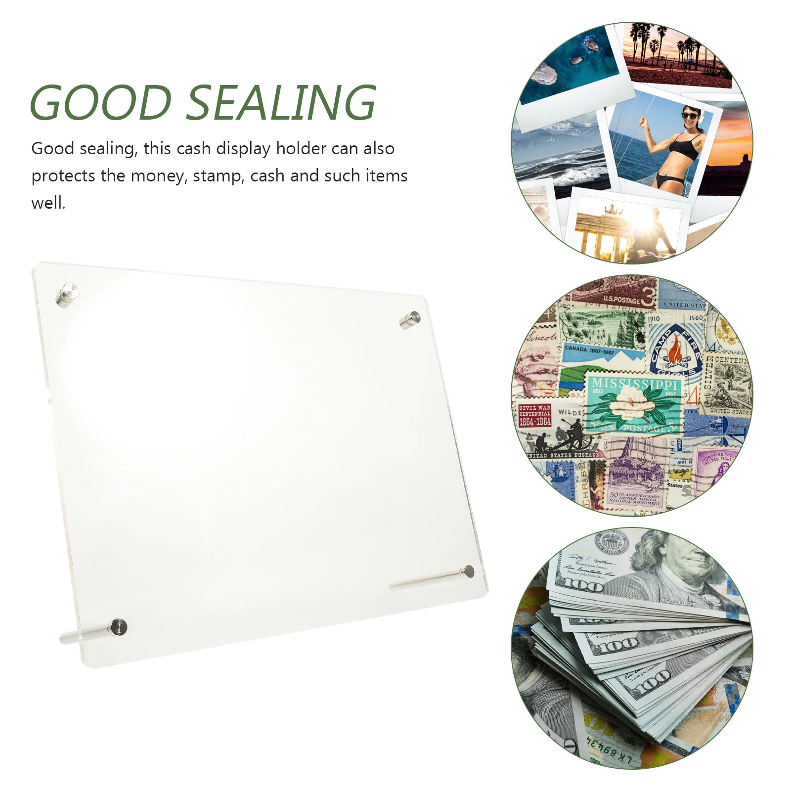 Bank Note Display Banknote Stand Monitor Ständer Acryl Dollar Bill Organizer Halter