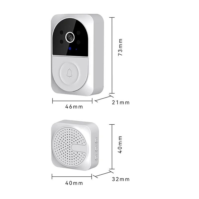 A42Z-Smart Wireless Remote Video Doorbell With Chime,Home Intercom HD Night Vision Wifi Security Doorbell, Smart Doorbell Cam