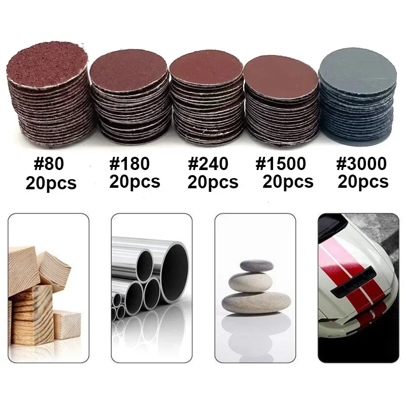 100PCS 25mm 1-Inch Sanding Disc Sanding Disc-Abrasive Paper 1-Inch Abrasive Polishing Pad for Dremel Tools