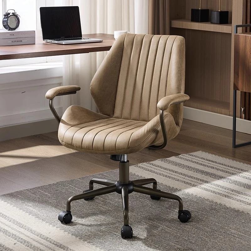Designer Leather Office Chair Modern Throne Swivel Wheels Office Chair Reading Comfortable Sillas De Oficina Home Furniture