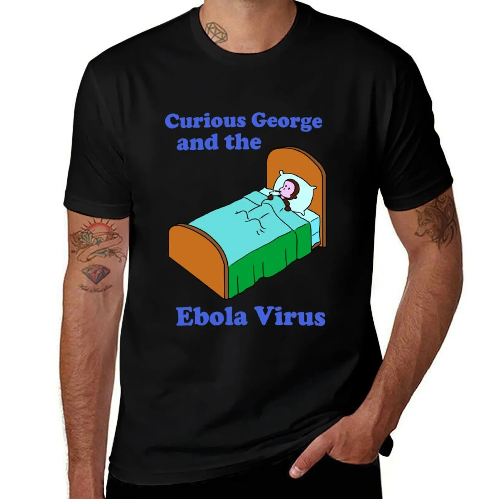

Curious George Ebola T-Shirt t shirts for man graphic funny t shirts for man pack cotton T-Shirt