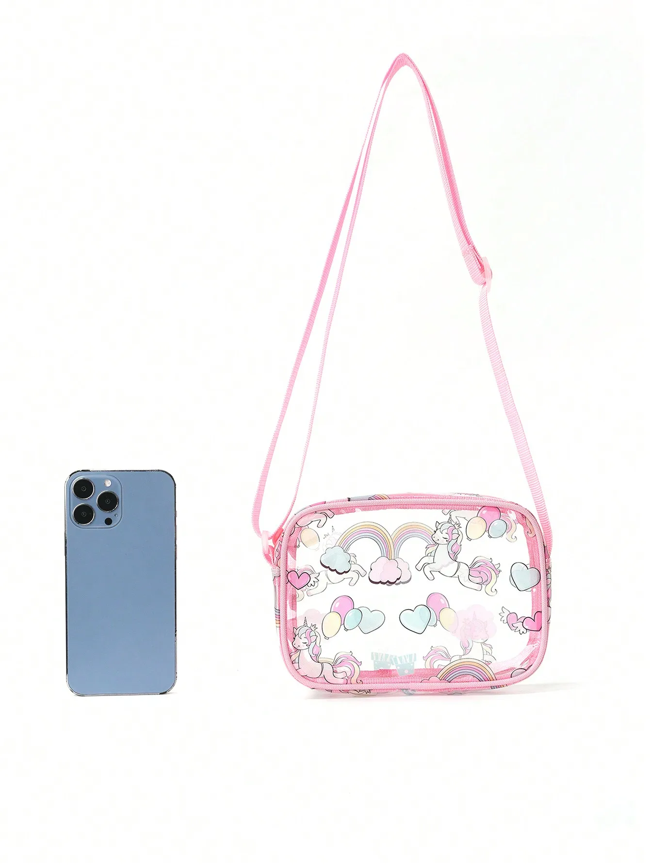 1 Pc Summer Cute Cartoon Unicorn Transparent Crossbody Bag For Girls Kindergarten School Trip Vacation Holiday Gift