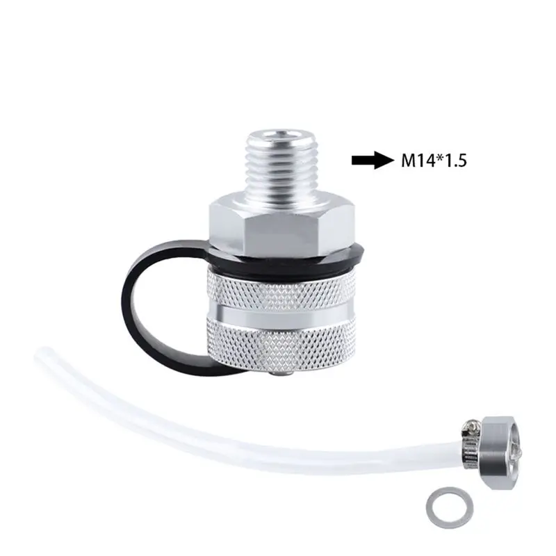 DT19 Aluminum Oil Drain Valve M14x1.5 with Hose Attachment Quick Rotating Discharge for Car DIY Leak-Proof
