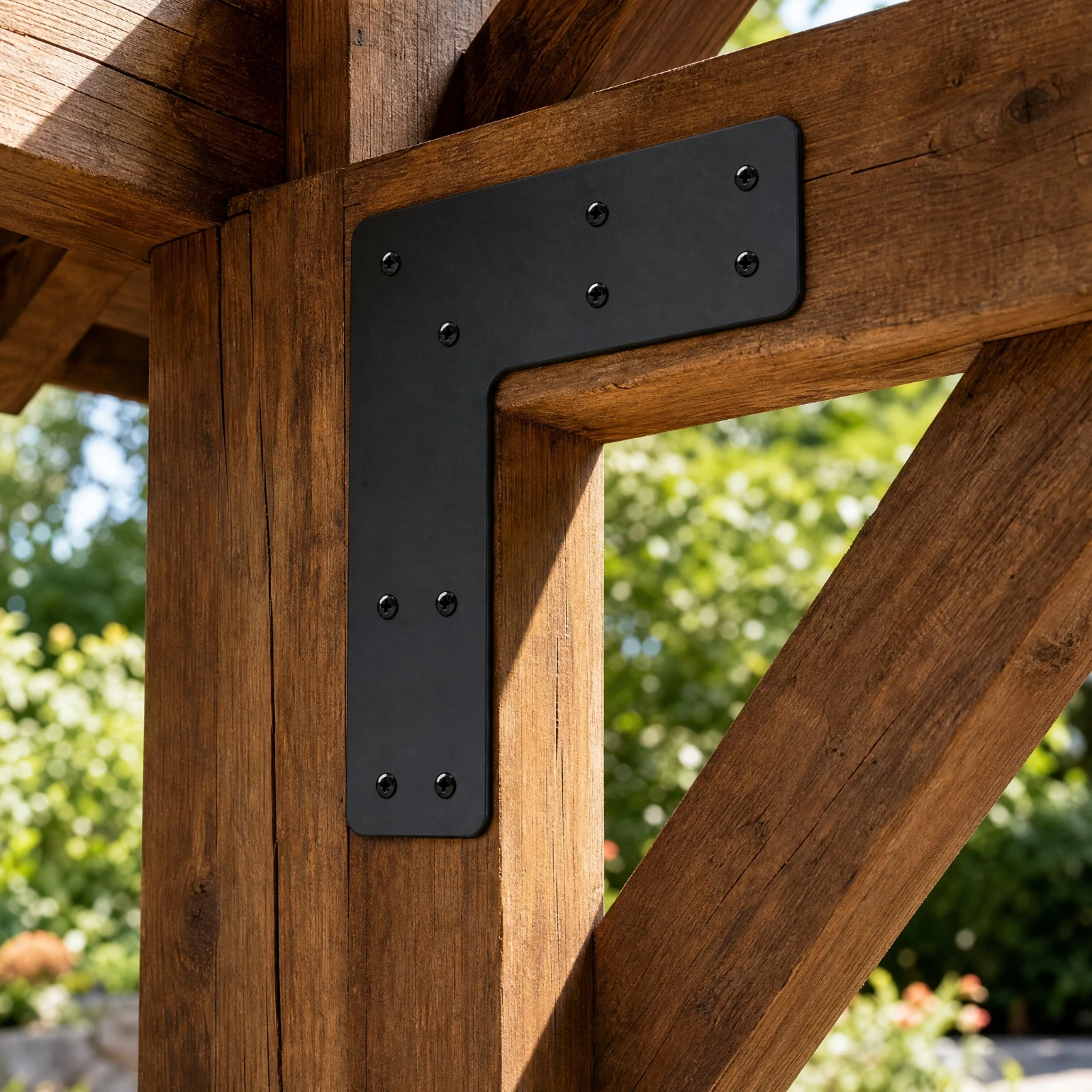 L-Shaped Metal Connector Plate Easy to Install Corner Reinforcement Bracket with Predrilled Holes Coated L Bracket