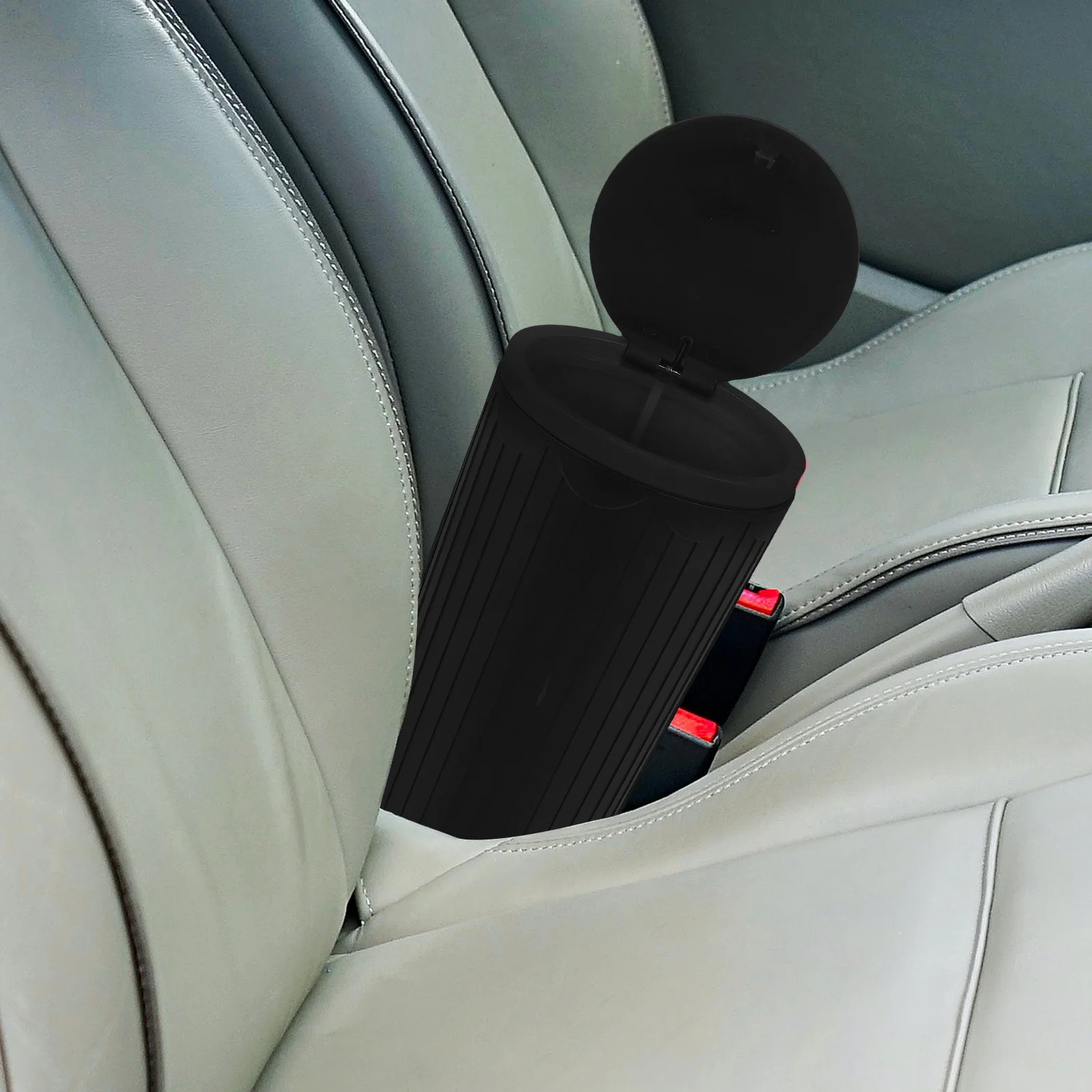 

Car Trash Can Multi-Functional Small Waterproof Dual Compartment Organizer Garbage Bin Cup Holder Portable Vehicle Trash