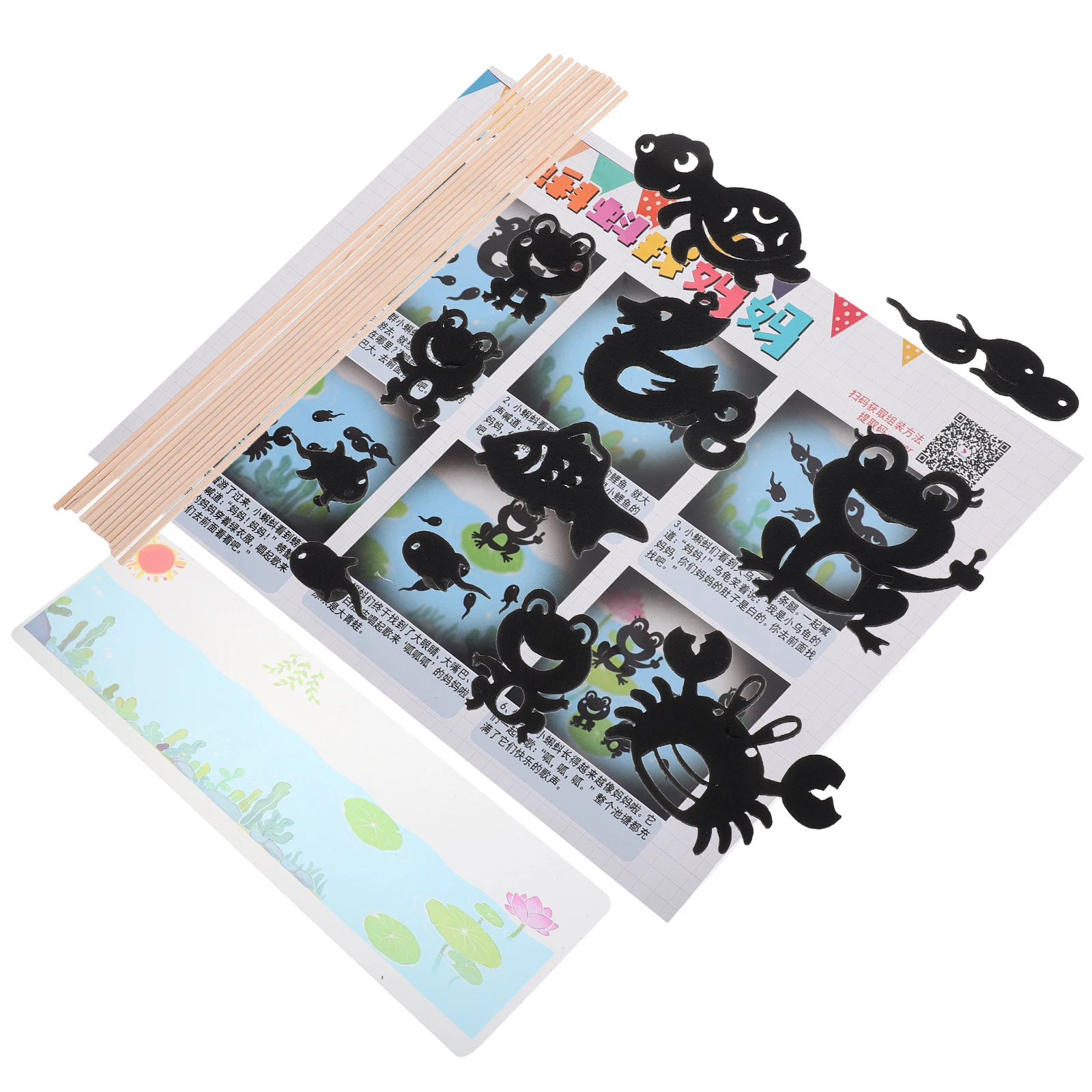 

1 set Kindergarten Teaching Aids Puppet Theater Material Chinese Paper Handmade Shadow Child Diy Puppets Preschool Toys