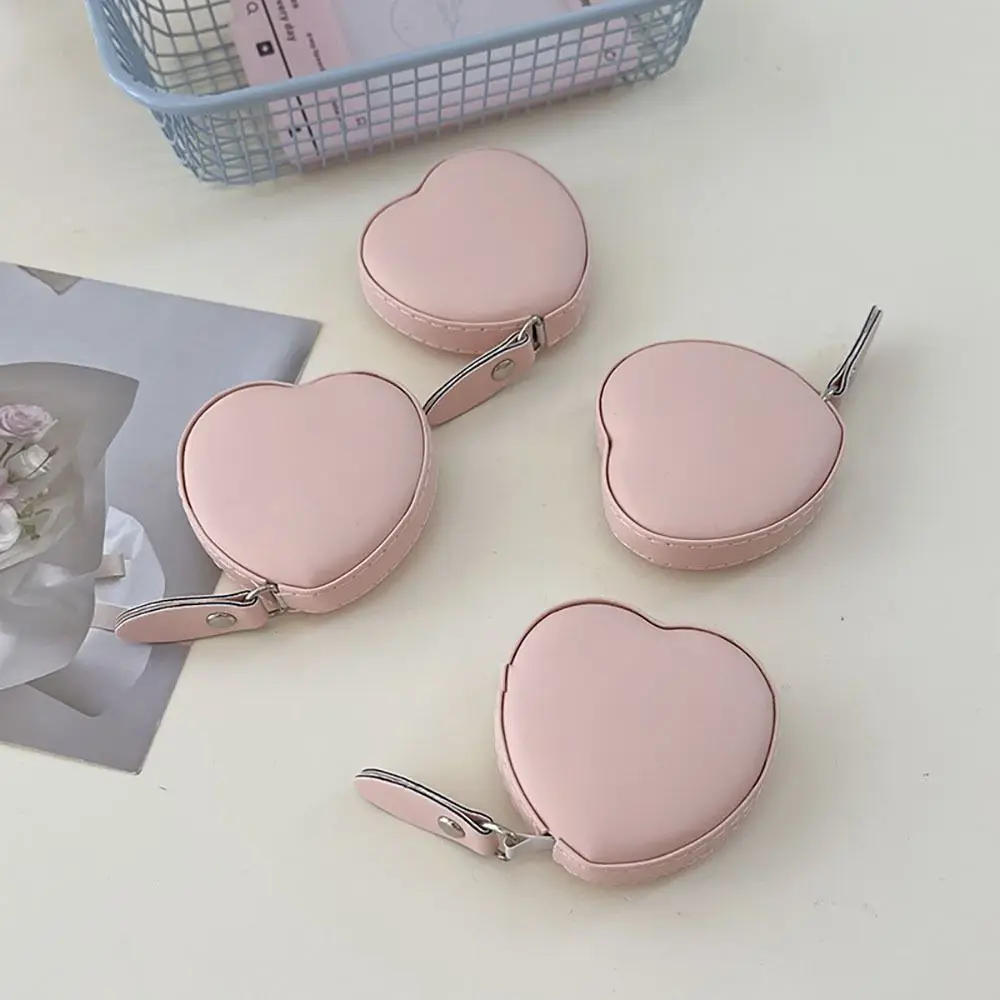 Cute Heart Shape Tape Measure Portable Soft Leather Flexible Ruler Pink Wear Resistant Measuring Tape Home