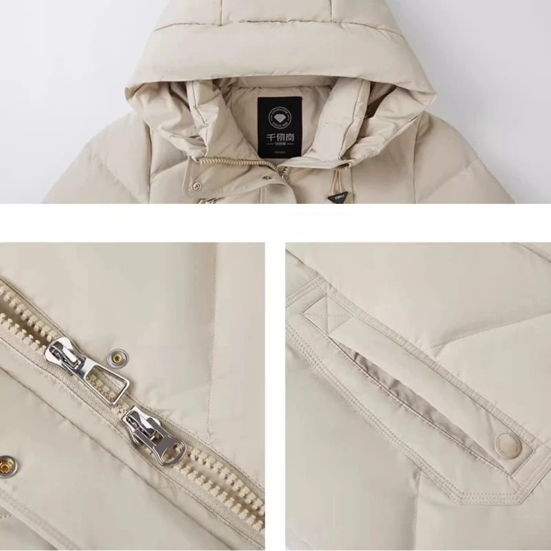 Chericom frauen Mid-länge Unten Mantel Mit Kapuze Warme Winter Jacke Einfache Feste Langarm Puffer Mantel Weibliche Büro Dame y309187Y