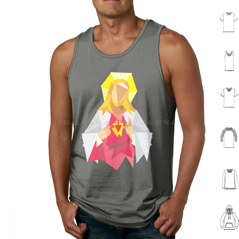 

Майки с геометрическим рисунком Иисуса, жилет без рукавов, сердце Иисуса, религия, церковь, Бог, семья, крест, небес, Кора  O информационja Круз