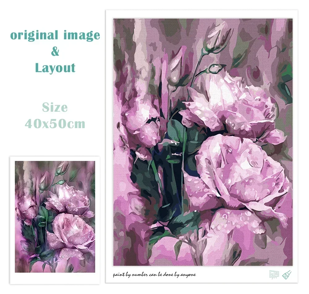 132842 Paint By Numbers For Adults Children DIY HandPainted Oil Painting Flowers Picture Paint