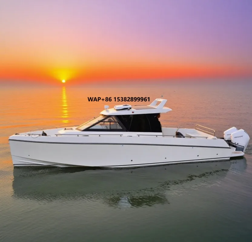 Wholesale Customized Fiberglass Yacht for Sport Cruising Party Leisure Made in China Factory With Outboard Engine