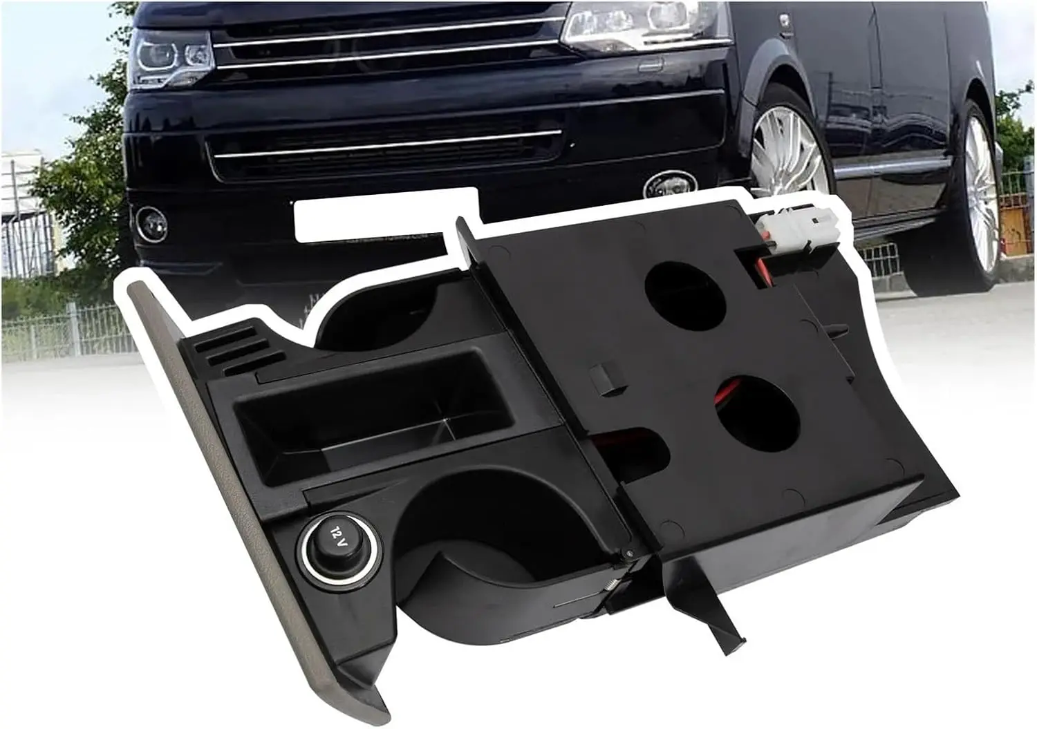 Auto-Getränkehalter RHD 7H285860171N 7H285860130T Mittelkonsolen-Getränkehalter Passend für VW T5 2003–2017 Transporter Aschenbecher – Detail 1