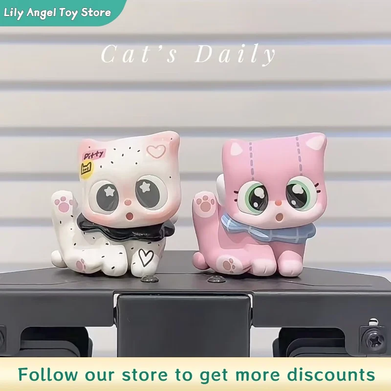 

In Stock Pitty Cute Cat Figure Blind Box Mystery Box Xiaomidao Series Kawaii Collectible Pvc Toy Desk Decor Gift For Fans