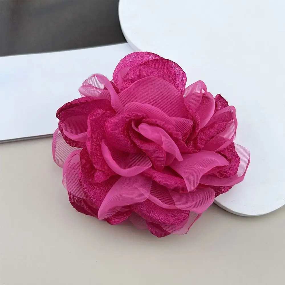 Fabric Handmade Accessories Large Flower Brooch Jewelry Badge Accessories Solid Color Pin Brooch Wedding Party Decor