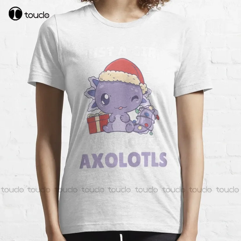 مجرد فتاة تحب Axolotls لطيف الفتيات عيد الميلاد بيجامة الكلاسيكية تي شيرت الأخ الأكبر قميص Xs-5Xl تنفس القطن الهيب هوب