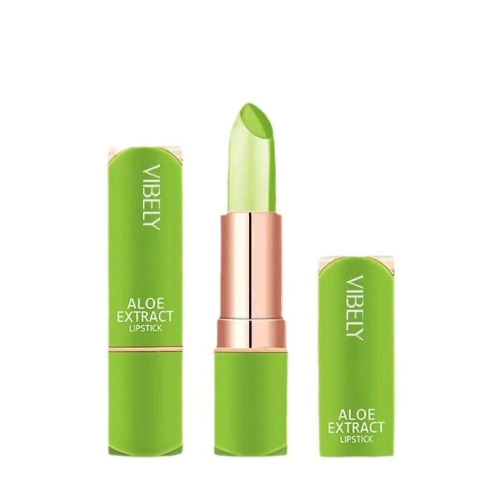 Brillo de labios hidratante portátil, lápiz labial descolorido de Aloe Vera Natural de larga duración, maquillaje cosmético