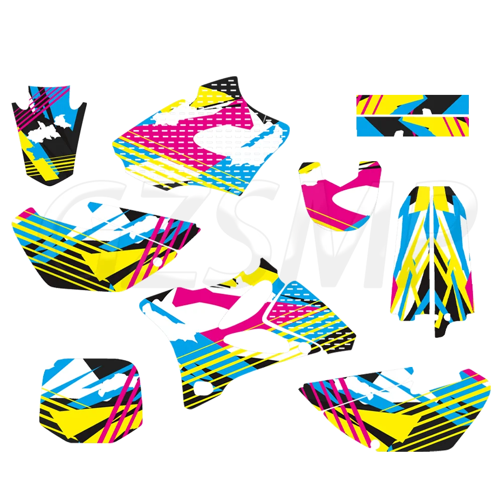 يصلح لياماها YZ85 YZ 85 2002- 2012 2013 2014 موتوكروس مجموعات الرسومات الشارات ملصقات ديكو خلفية #3