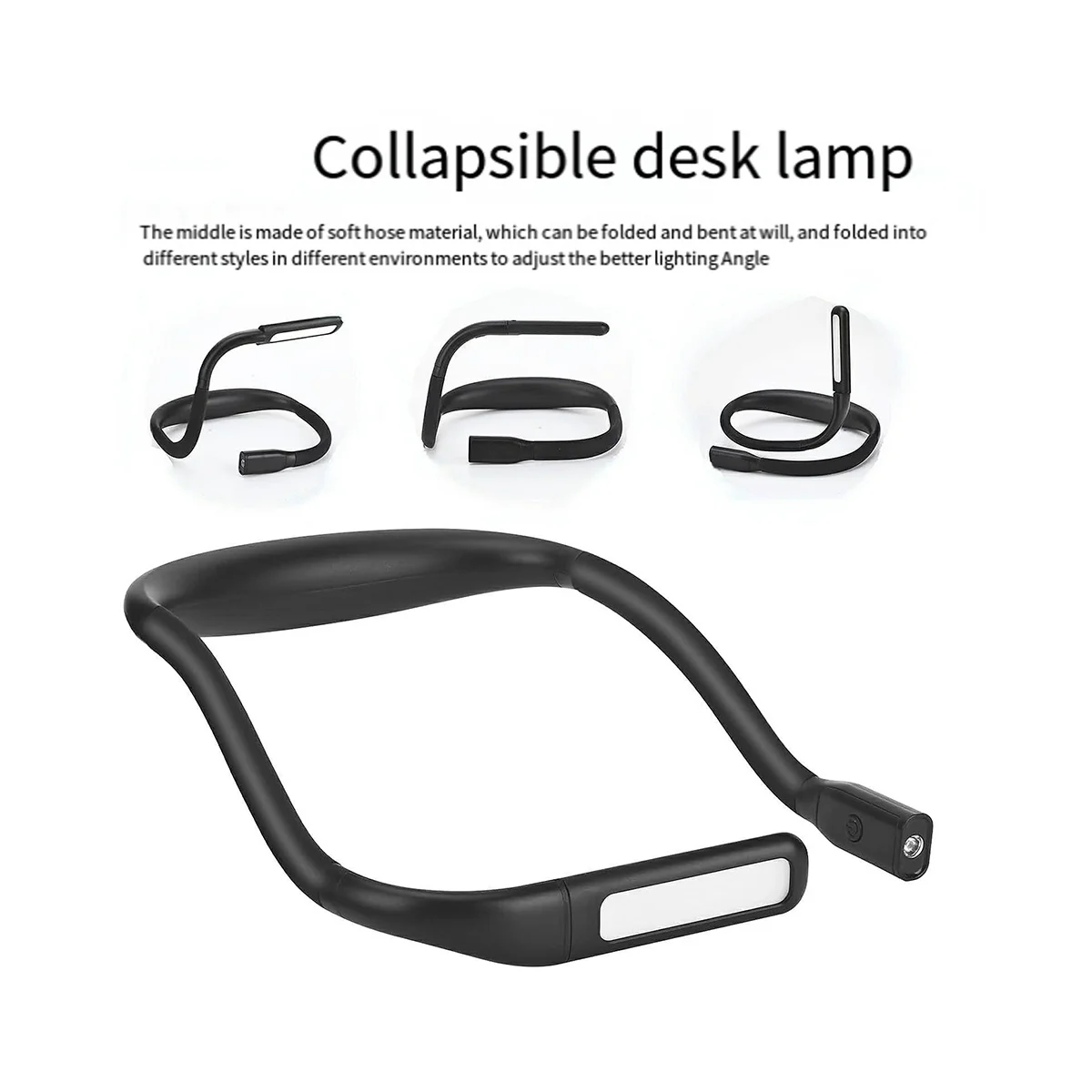 Book Reading Light Neck Light, Book Lover Christmas Birthday Gifts for Outdoor camping Women Neck Booklight Black