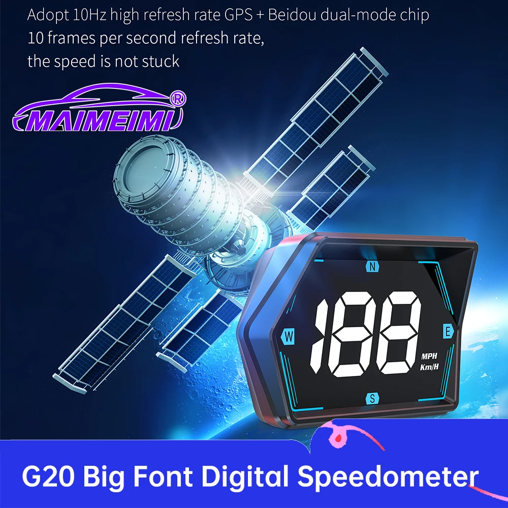 

Проекционный дисплей G20 HUD: спидометр, компас, GPS, проектор для автомобиля, сигнализация о превышении скорости (мили/ч, км/ч) для всех автомобилей, HD-дисплей