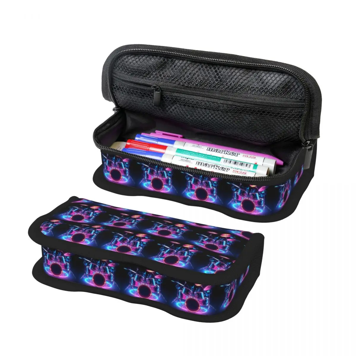 Shelf Drum Electronic Drum Pencil Case Pencil Pouch Large Capacity Pen Box Pencil Bag for Kids School
