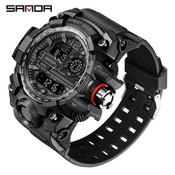 2022 Sanda Top Brand Sports Men's Watches Military Quartz Watch Man Waterproof Wristwatch For Men Clock Shock Relogios Masculino