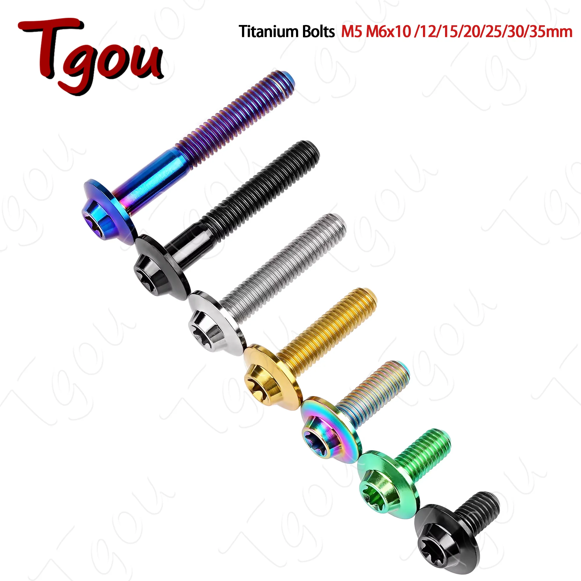 Tgou Titanium Bolts M5 M6x10 /12/15/20/25/30/35mm Butterfly-Bevel Head Cap  for Motorcycle Disc Brakes Inner Thread Screws