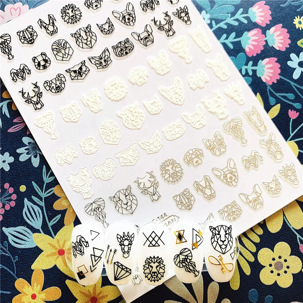 

Newest TSC sereis TSC-144 Animal shape 3d nail art sticker nail decal stamping export japan designs rhinestones decorations