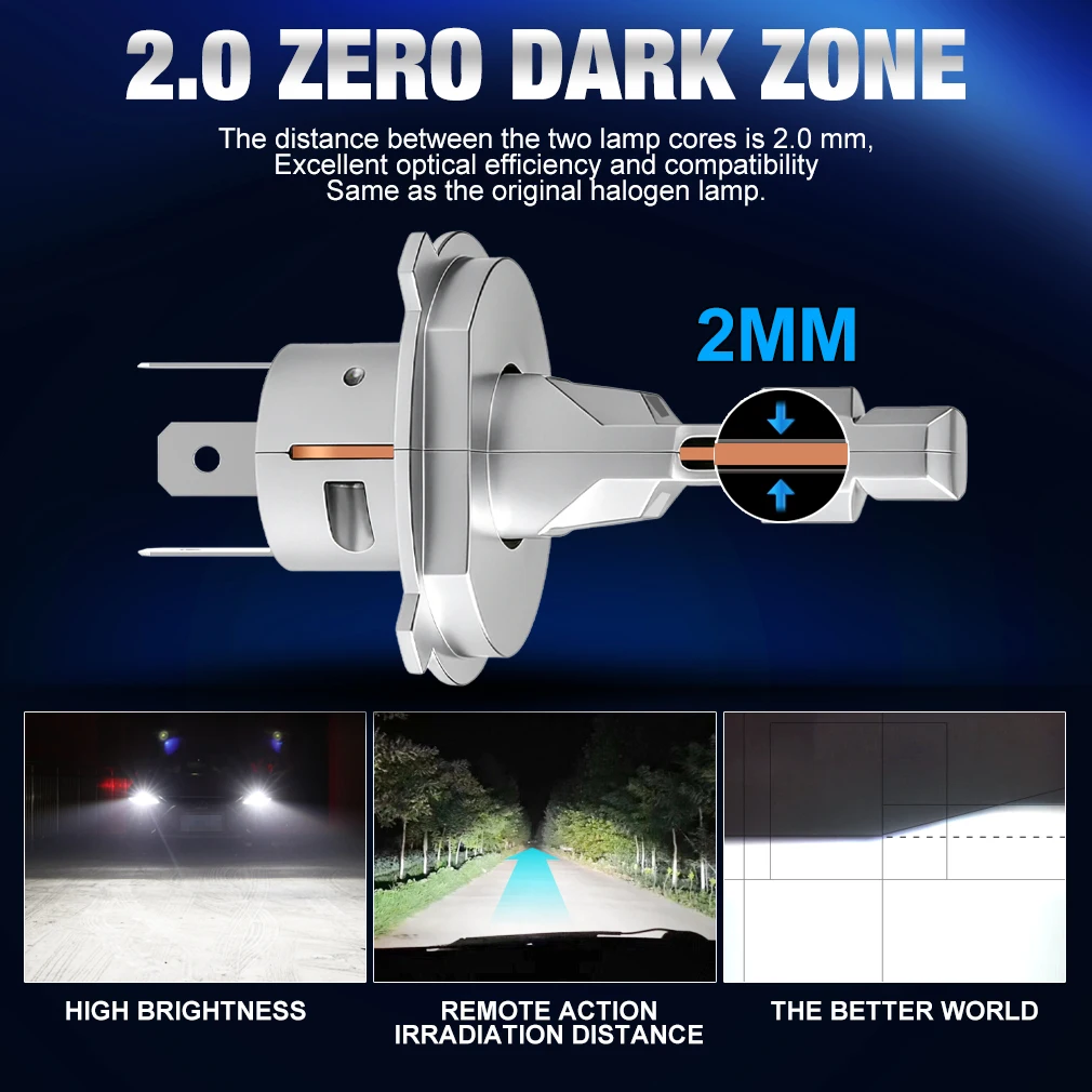 S&D H4 LED Car Light 150W 30000LM LED Headlight Canbus 16 CSP Car High Close Lamps Auto With Fans Turbo Lights 6000K White