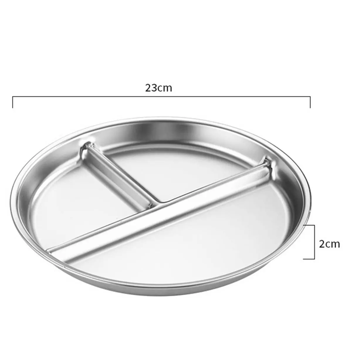 A67T NEW Stainless Steel Dinner Plate Serving Tray Snack Dish Food Divided Dishes Lunch Container for Canteen Kitchen Tools