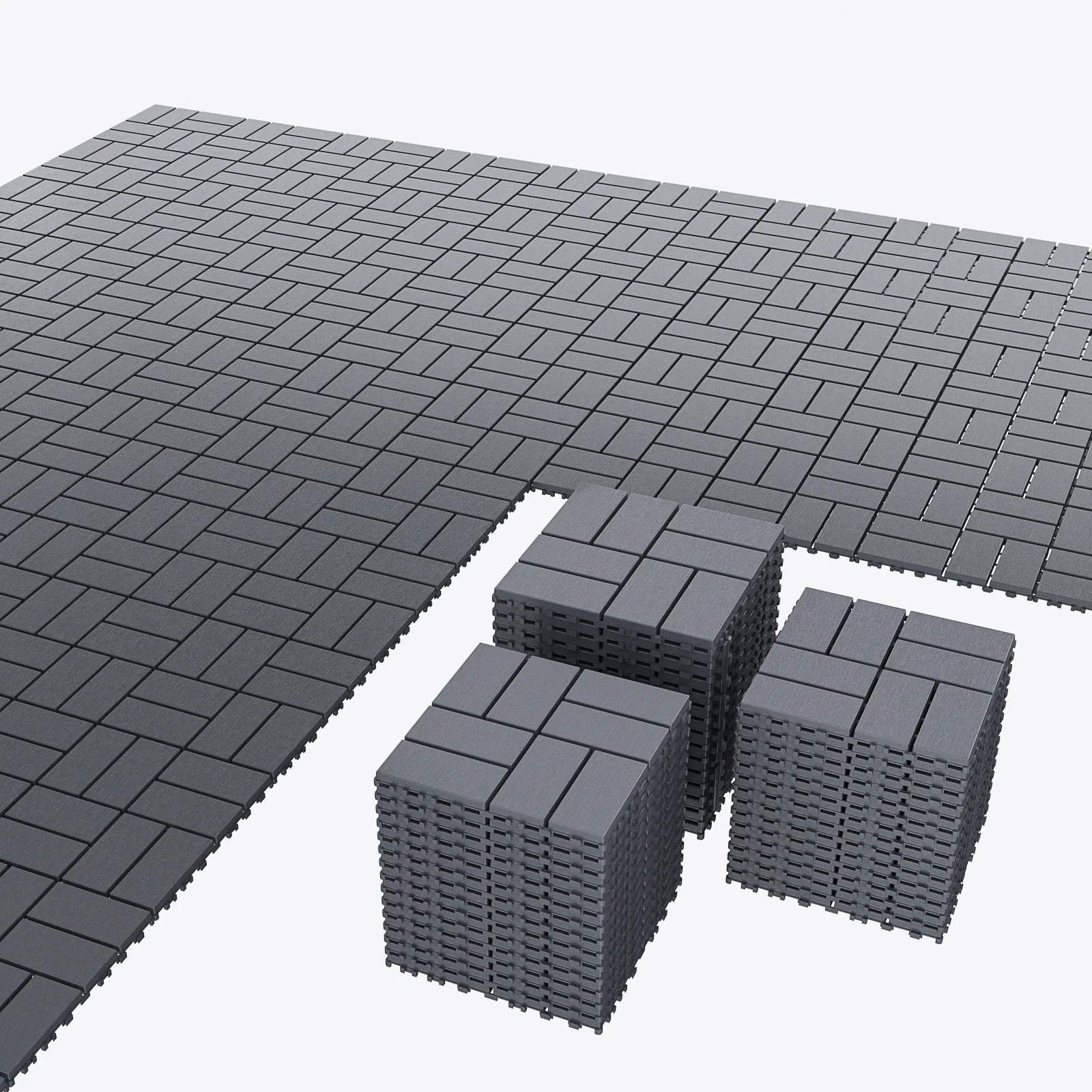 Plastic Interlocking Deck Tiles (84 Pack) - 12"x12" Outdoor Patio Flooring, Decking Tiles for Poolside, Backyard, Balcony