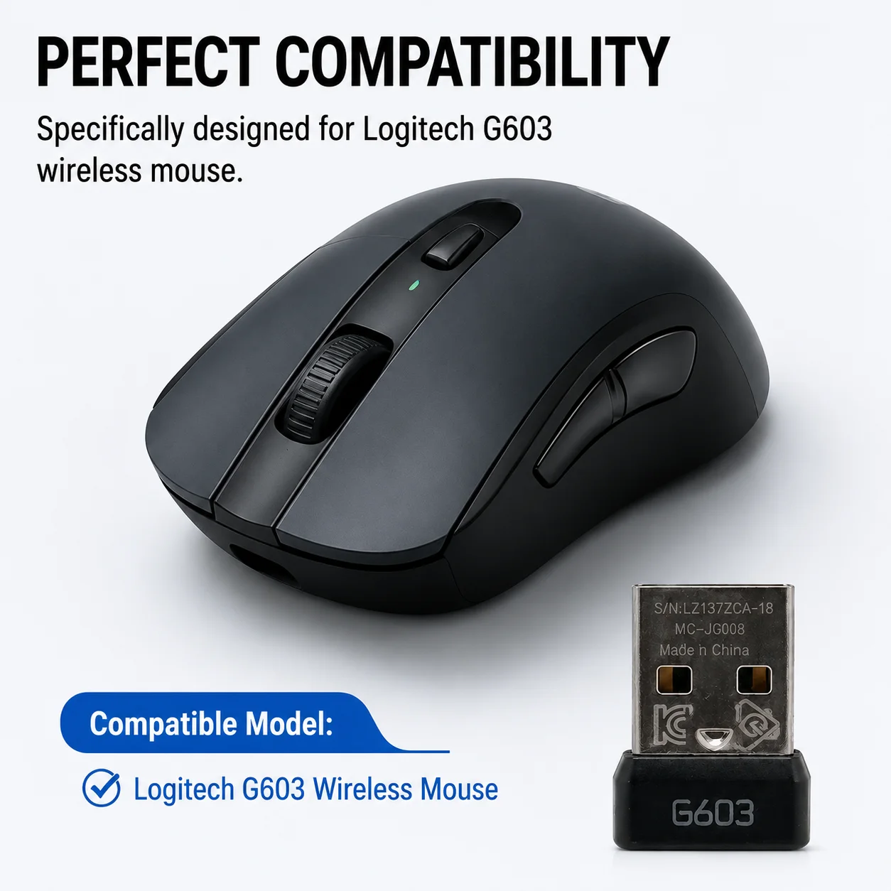 2.4G USB Receiver Dongle for Logitech G603 Wireless Mouse Replacement Nano Adapter Receiver Repair Spare Parts