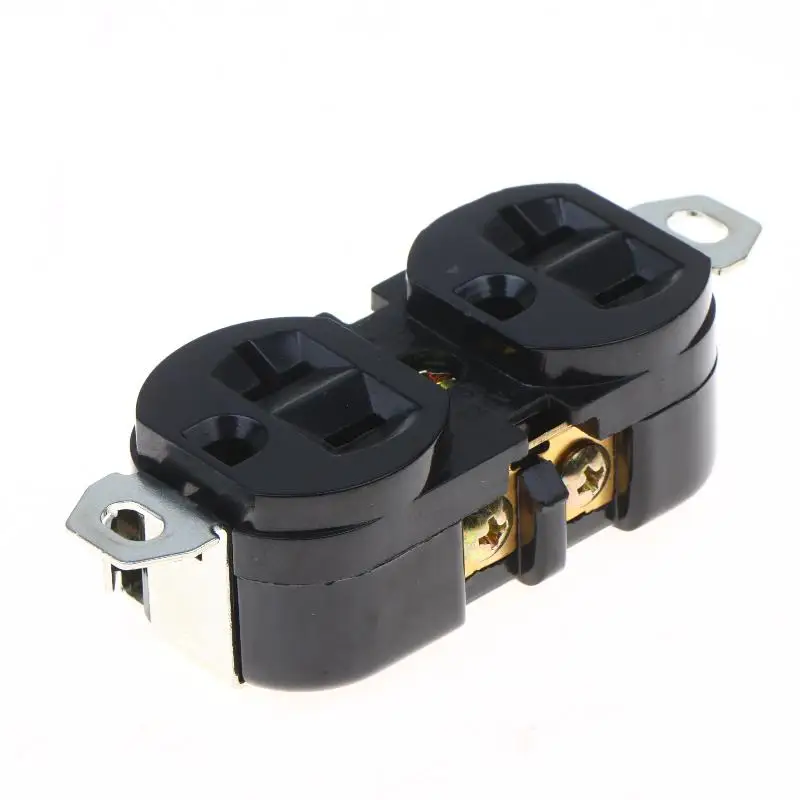 Connecteur de câblage verrouillable E-09 20A 125V, prise murale double US ignifuge pour la rénovation des systèmes électriques des centres commerciaux