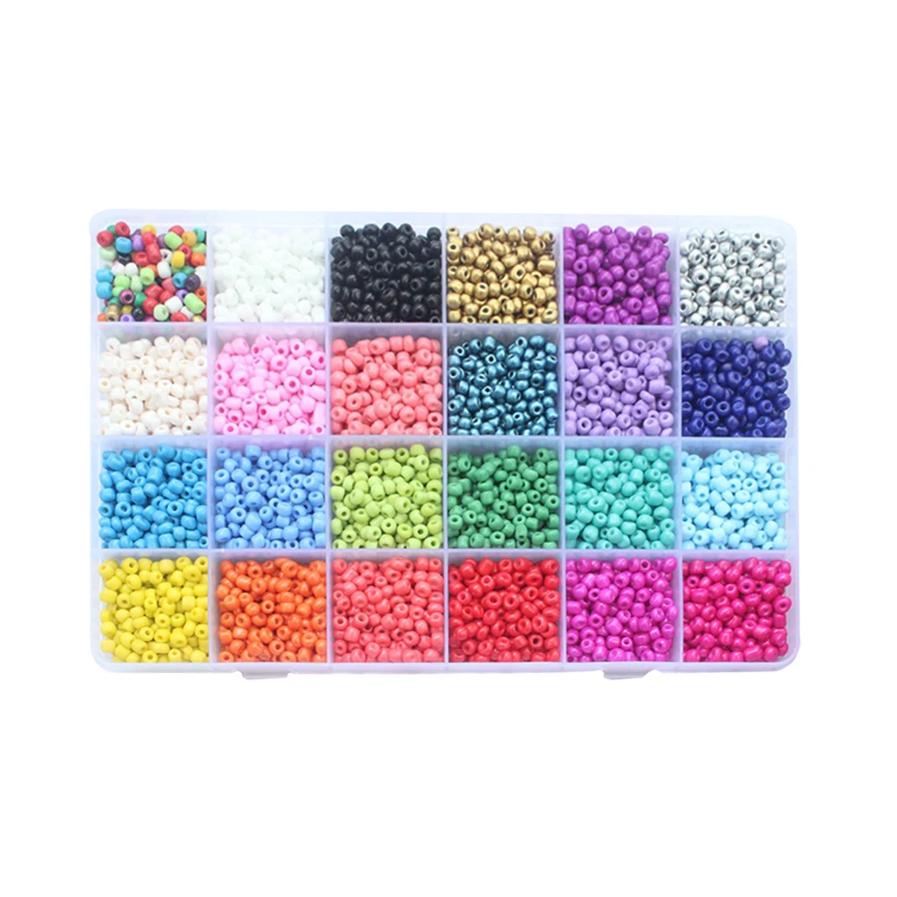 

24 Color Rice Beads Set Irregular Shaped DIY Accessories Crafts Decorative Jewelry Making Beaded for Woven Bracelet