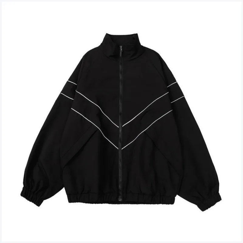 

Reflective Sports Jacket for Men and Women New Autumn Trend Loose Fitting Solid Color Versatile Casual Street Jacket 2023 New