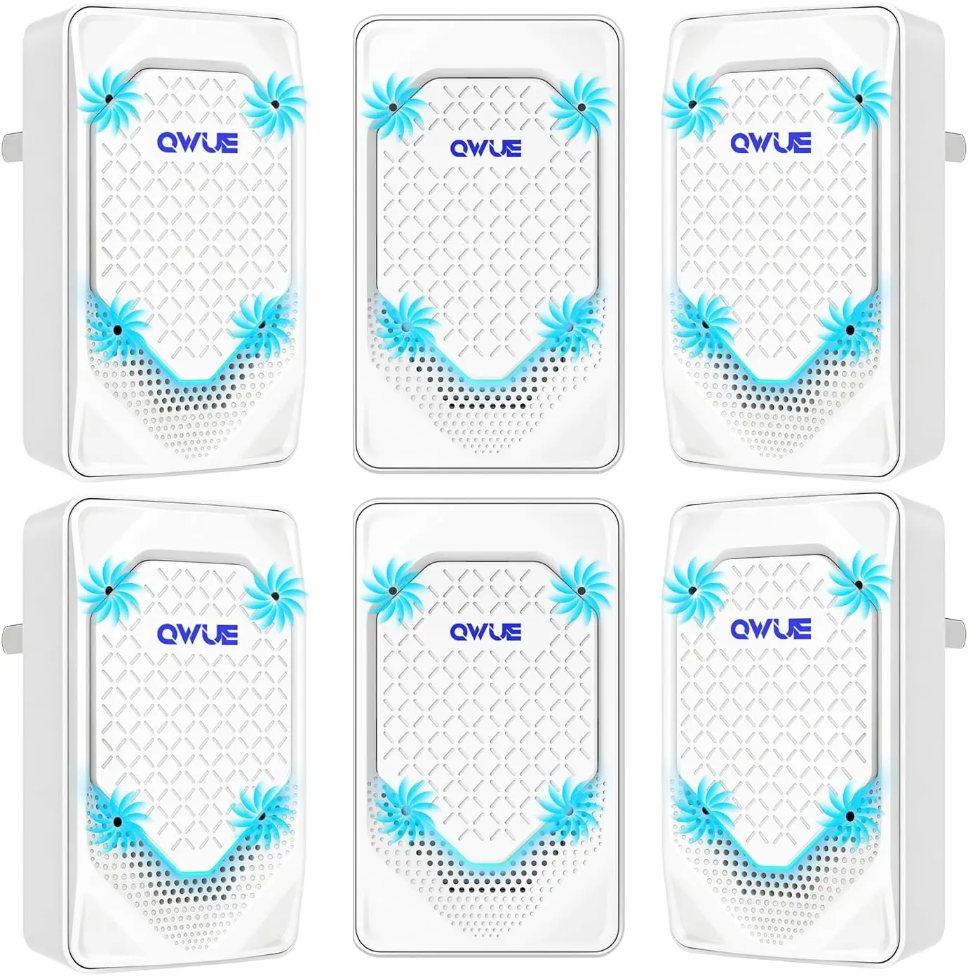 

6-Pack Plug-In Air Ionizer, Negative Ion Purifier for Home Office, Quiet Mini Air Cleaner