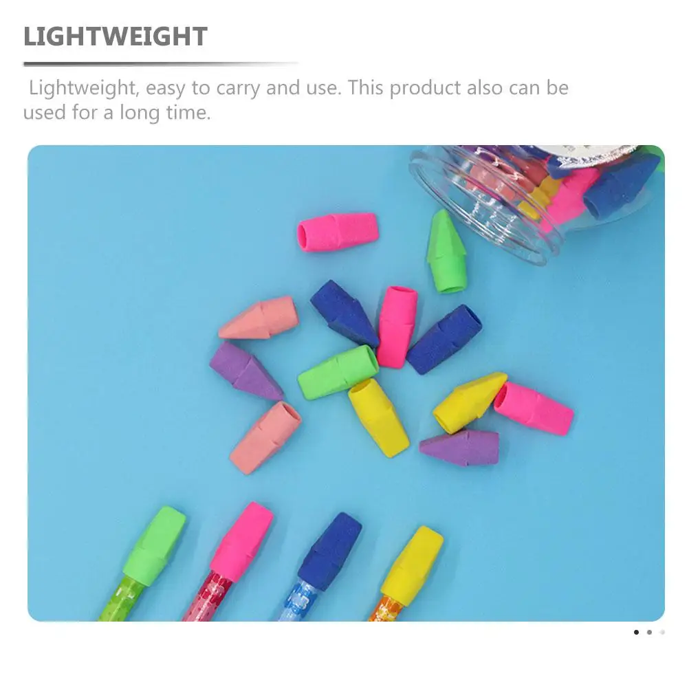 50pcs Pencil Caps Students Protectors Adorable Pencil Extenders Extenders Lightweight Safe Practical