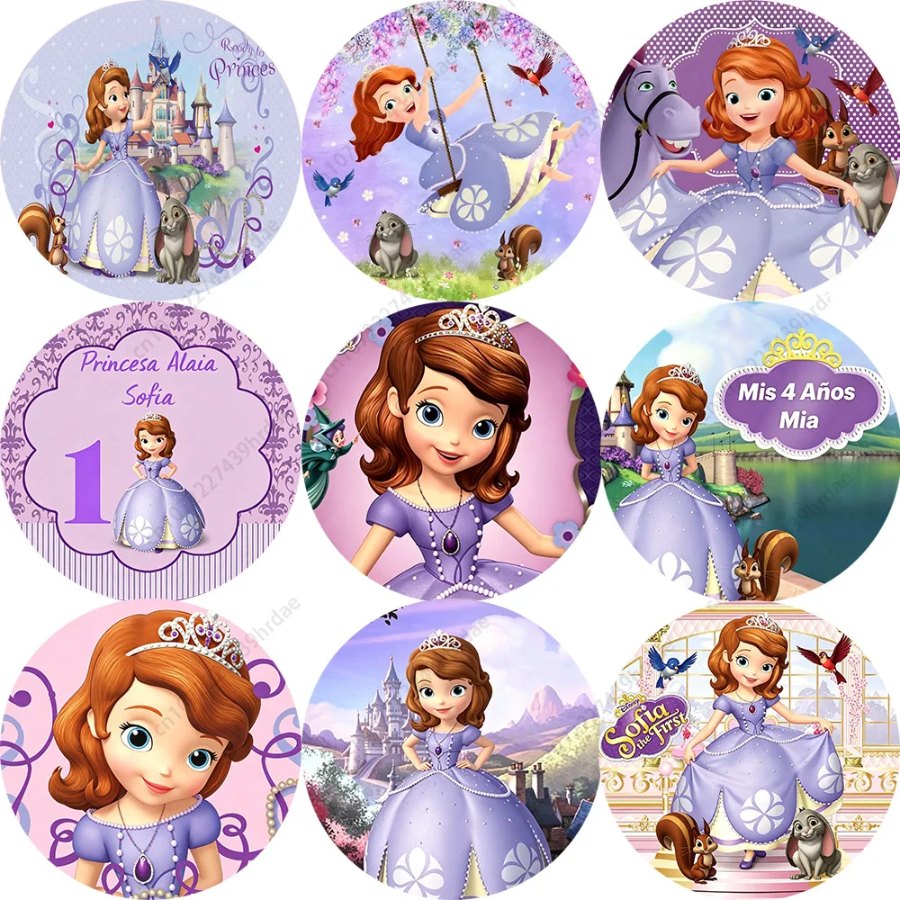 Sofia the First Theme Round For Girls Kids Birthday Party Decoration Baby Shower Photography Backgrounds Studio Props