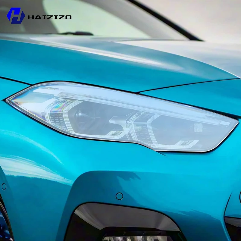 

For BMW Series 2 F44 F45 F46 2020-2024 Smoke Black TPU Headlight Protection Film Anti-Scratch & UV Resistant Easy Install Vinyl