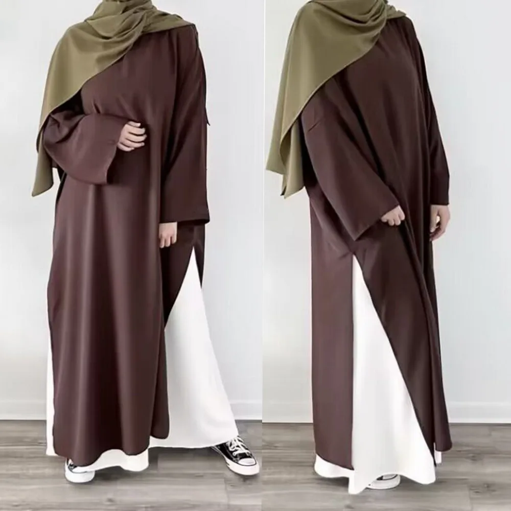 Robe Abaya pour femmes musulmanes, ensemble 2 pièces, Jalabiya, Ramadan, Maroc, Dubaï, Kaftan éducatif, Islam arabe