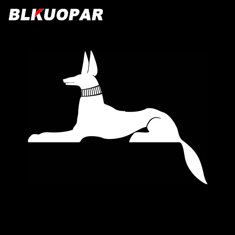 BLKUOPAR Anubis Wolf Dog Car Stickers Cool Animal Decal Waterproof Die Cut Refrigerator Motorcycle Car Decoration