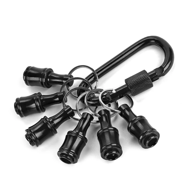 M6CF 6Pcs/Set Bit Holder 1/4Inch Screwdriver Bit Holder Extension Bar Carabiner