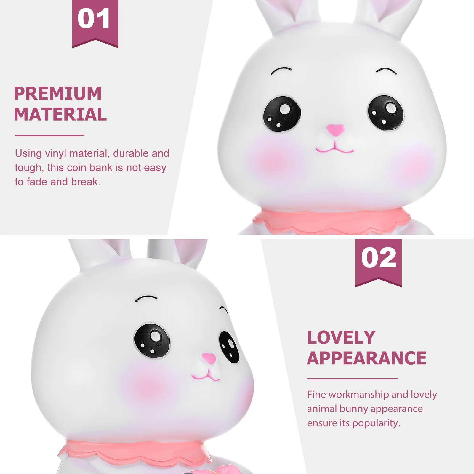 Lovely Bunny Shaped Coin Jar Kids Money Saving Bank Educational Piggy Bank Fine Workmanship Desktop Saving Pot Cartoon Animal