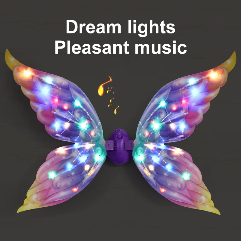 Electric Butterfly Wings Moving Elf Wing With Light Fairy Wings For Kids Girls Dream Fairytale Princess Cosplay Dress Up Toys