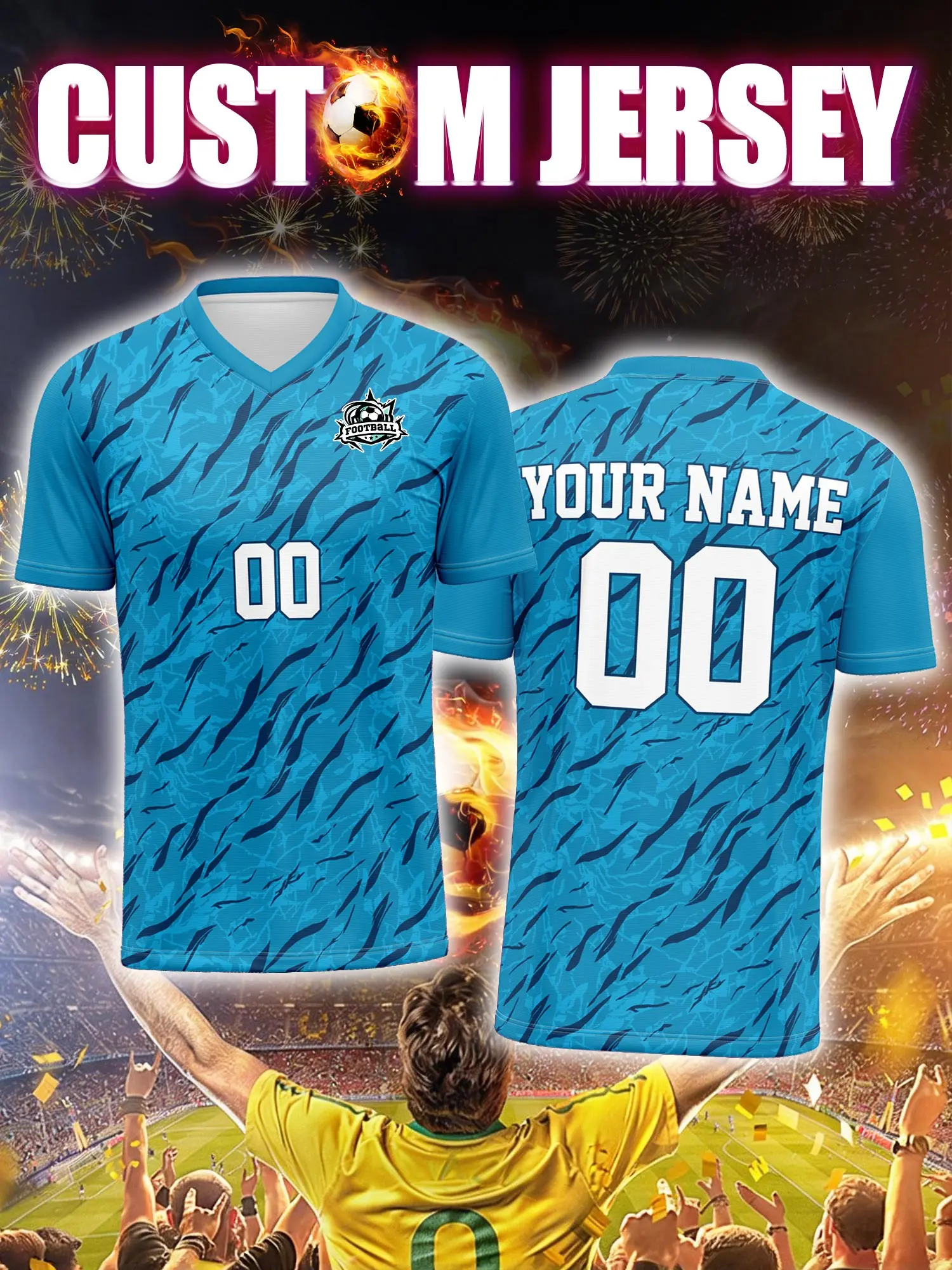 

Футбольная форма на заказ с индивидуальным изображением, номером и именем, динамичная спортивная униформа для команды