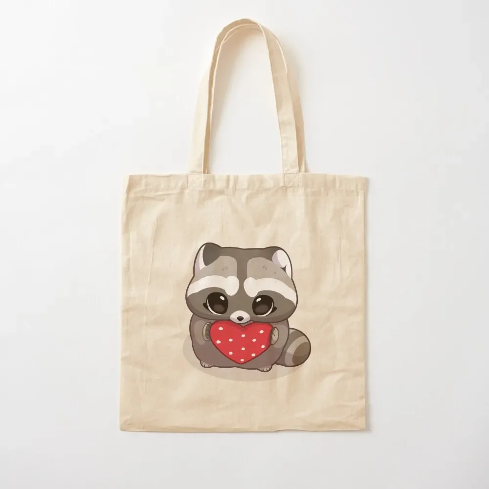 

Raccoon love Tote Bag shopping bag logo Big bag women Cloth bags woman 2025