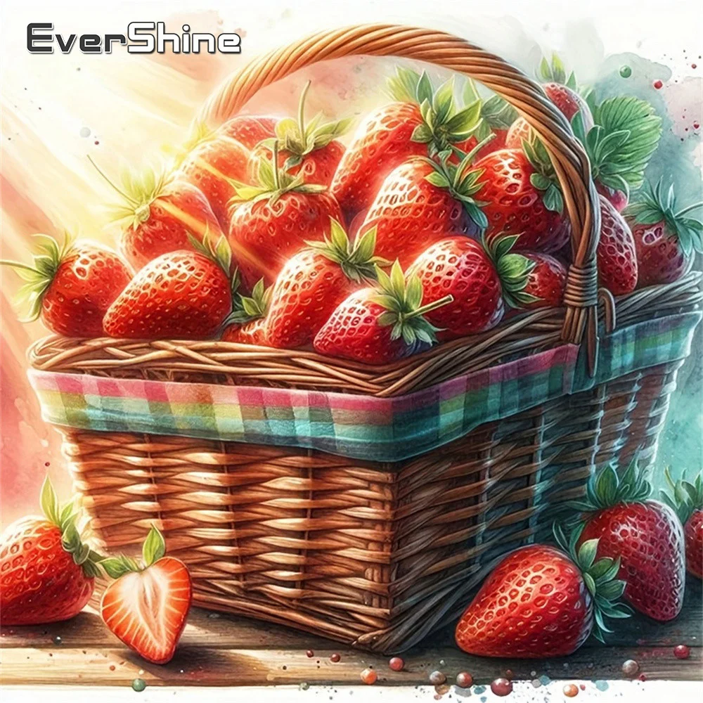 Evershine Diamant-Stickerei Landschaft Vollquadrat-Set Mosaik Erdbeer-Bild Strass-Malerei Sonne Neuerscheinung Wandkunst