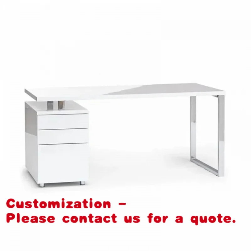 

custom.Standing Computer and Study Table Artificial Marble Stone Curved Office Table