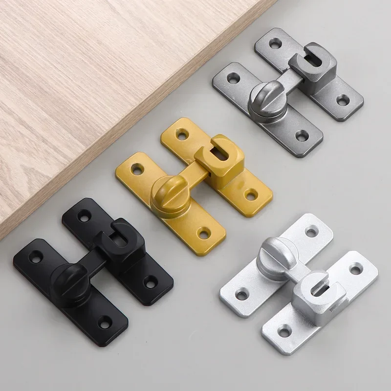 

1PC Solid Buckle Aluminum Alloy Non Perforated Pin Door Lock Anti-theft Buckle 90 Degrees 180 Degrees