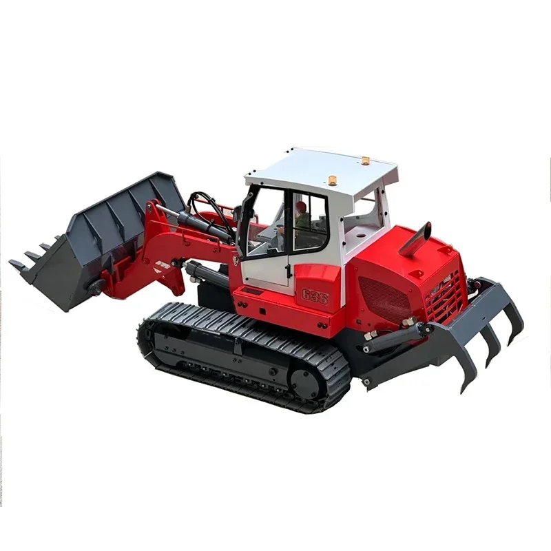 NEW JZ636 1/12 RC Hydraulic Crawler Loader Forklift Model Full Metal RTR with Sound and Light, Hook Can Be Lifted 2023 Giftmodel