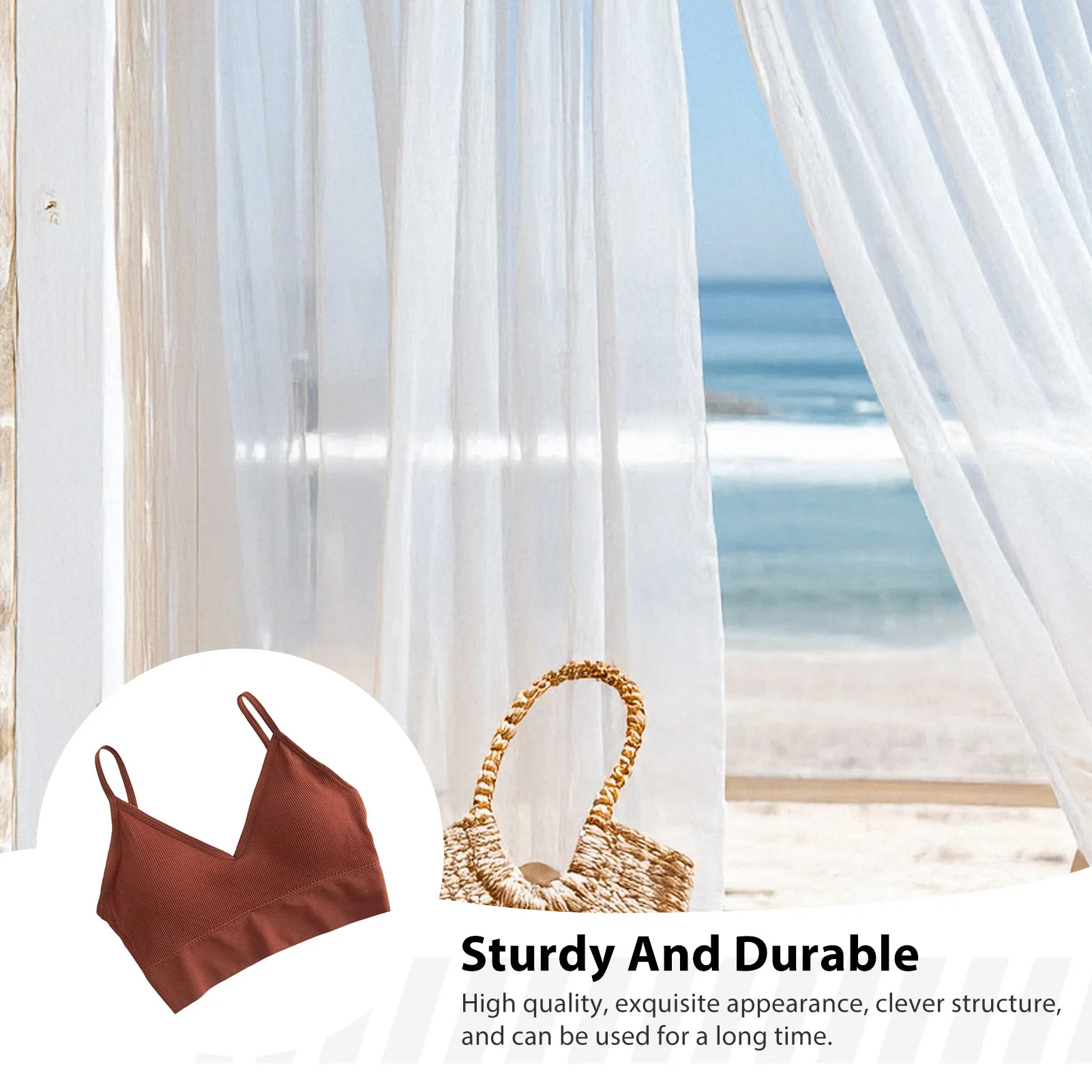 

Women's Slim-Fit Solid Top Bra One-Piece Soft Latex Bralette for Sportswear Gym Workout